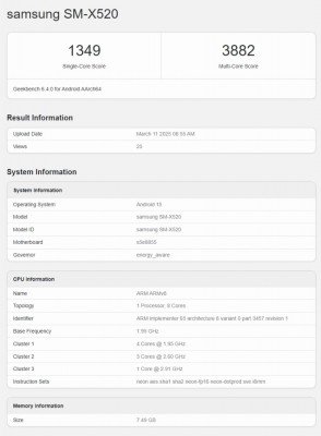 Samsung Galaxy Tab S10 FE and Tab S10 FE+ will be powered by the Exynos 1580 (S5E8855), a chipset that is currently found only inside the Galaxy A56.